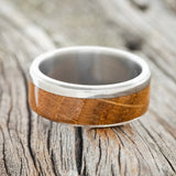 "EZRA" - WHISKEY BARREL OAK WEDDING BAND - TITANIUM - SIZE 10 1/2-3