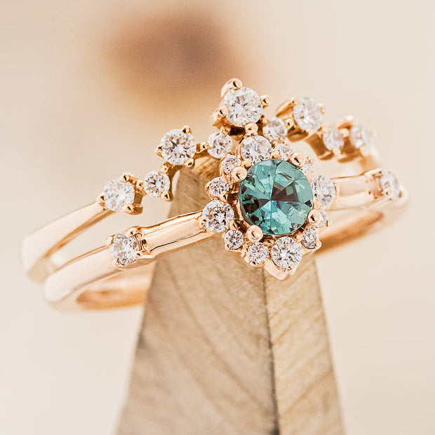 "STARLA" - ROUND CUT ENGAGEMENT RING WITH STARBURST DIAMOND HALO-6