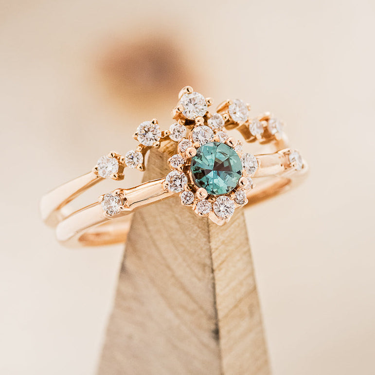 "STARLA" - ROUND CUT ENGAGEMENT RING WITH STARBURST DIAMOND HALO-6