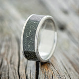 "RAINIER" - PYRITE WEDDING RING - DAMASCUS STEEL - SIZE 8 3/4-2