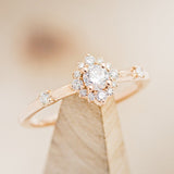 "STARLA" - ROUND CUT ENGAGEMENT RING WITH STARBURST DIAMOND HALO-21