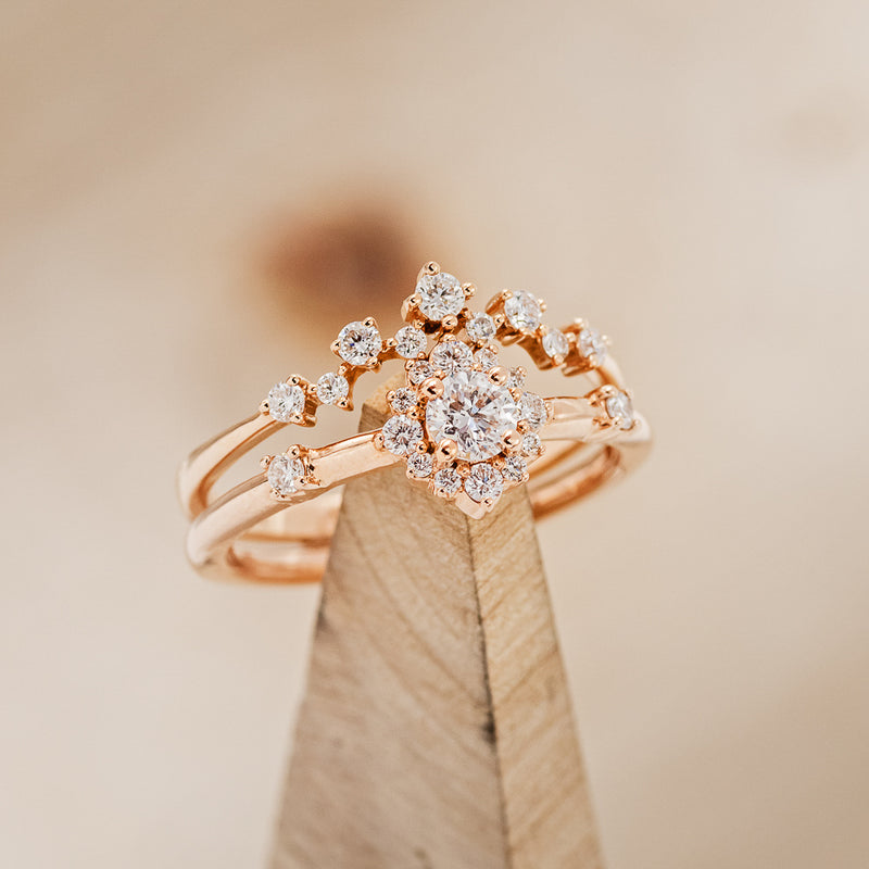 "STARLA" - ROUND CUT ENGAGEMENT RING WITH STARBURST DIAMOND HALO-20