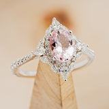 "NORTH STAR" - OVAL ENGAGEMENT RING WITH DIAMOND HALO & ACCENTS-17