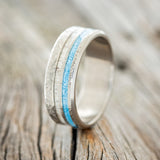 "COSMO" - ANTLER & TURQUOISE WEDDING BAND - READY TO SHIP