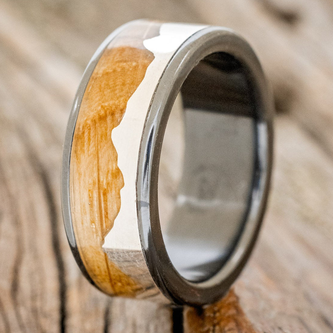 "HELIOS" - SILVER MOUNTAIN RANGE WEDDING BAND-Staghead Designs