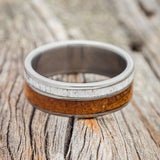 "RAPTOR" - TWO INLAY WEDDING BAND-Staghead Designs