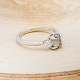 "NAYA" - OVAL SALT & PEPPER DIAMOND ENGAGEMENT RING WITH DIAMOND ACCENTS - 14K WHITE GOLD - SIZE 10 1/2