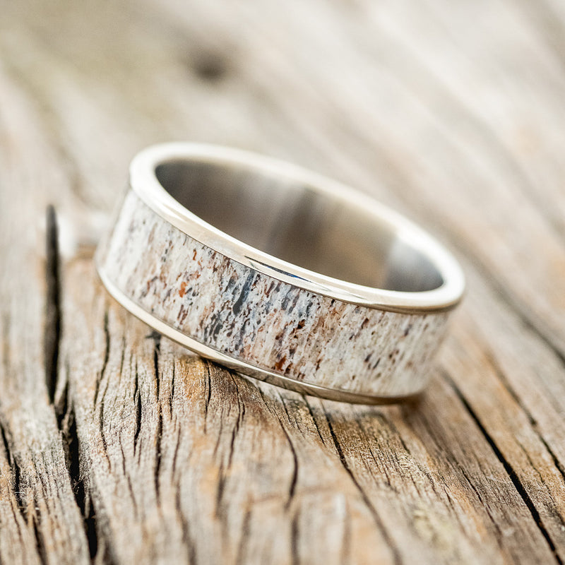 "RAINIER" - SINGLE CHANNEL INLAY WEDDING BAND-Staghead Designs