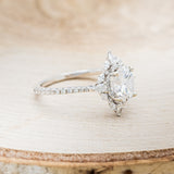 "NORTH STAR" - OVAL ENGAGEMENT RING WITH DIAMOND HALO - READY TO SHIP