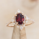 "NORTH STAR" - OVAL ENGAGEMENT RING WITH DIAMOND HALO & ACCENTS-1