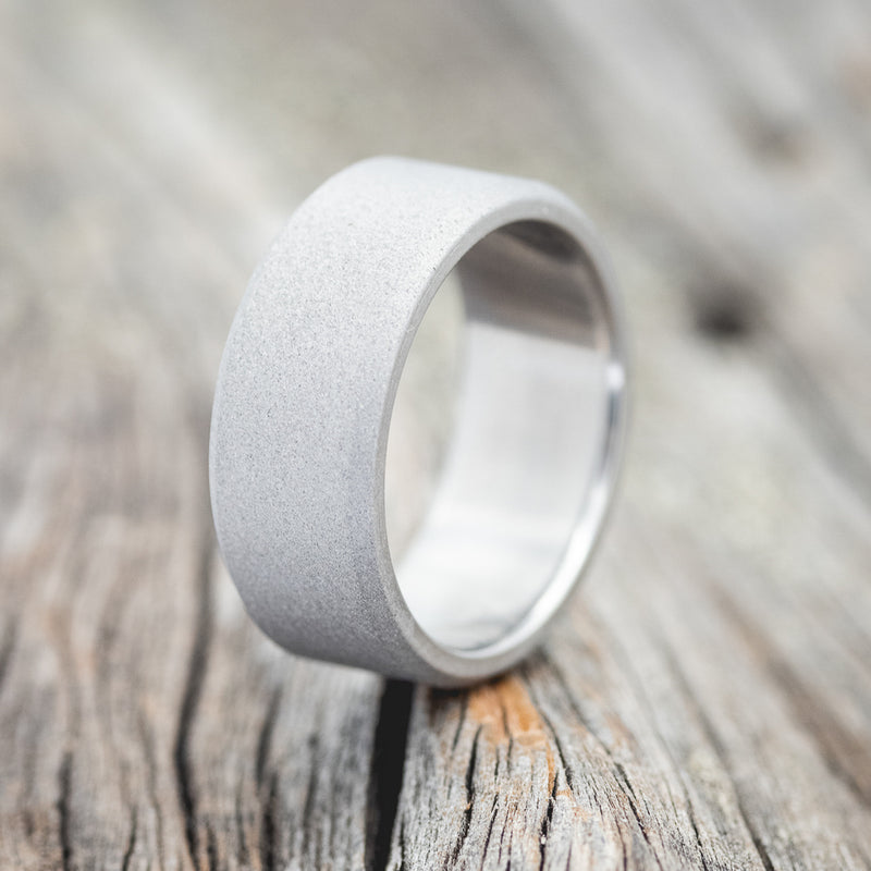 SOLID METAL WEDDING BAND WITH A CUSTOM FINISH-Staghead Designs