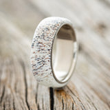 "HAVEN" - ANTLER WEDDING BAND - TITANIUM - SIZE 8-1