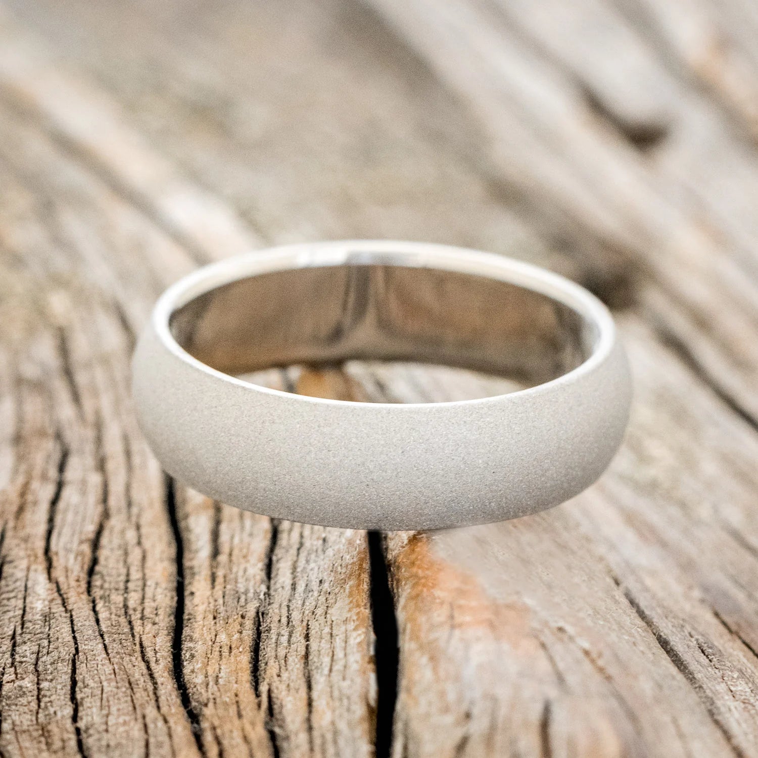 DOMED PROFILE WEDDING BAND WITH SANDBLASTED FINISH (6MM) - TITANIUM - SIZE 9-3