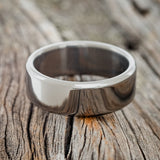 SOLID METAL WEDDING BAND WITH A CUSTOM FINISH-Staghead Designs