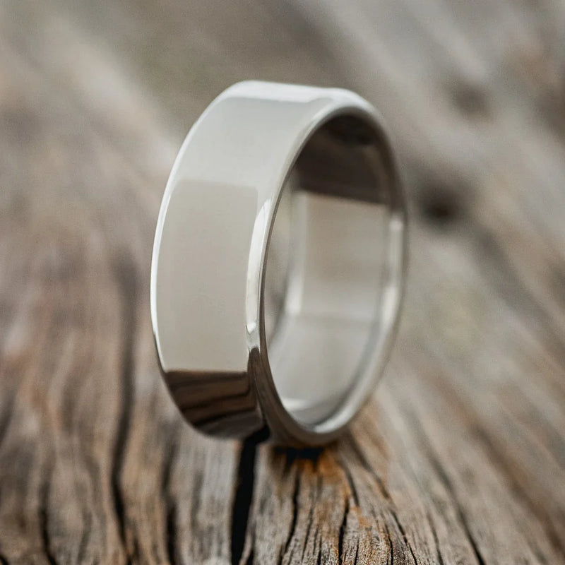 SOLID METAL HAND-TURNED WEDDING BAND - TITANIUM - SIZE 8 3/4