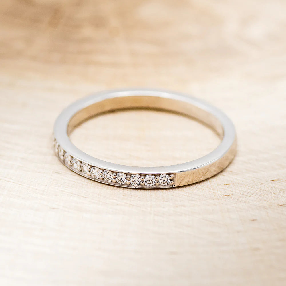 "STELLA" - DIAMOND STACKING WEDDING BAND - 14K WHITE GOLD - SIZE 7 1/2-Staghead Designs