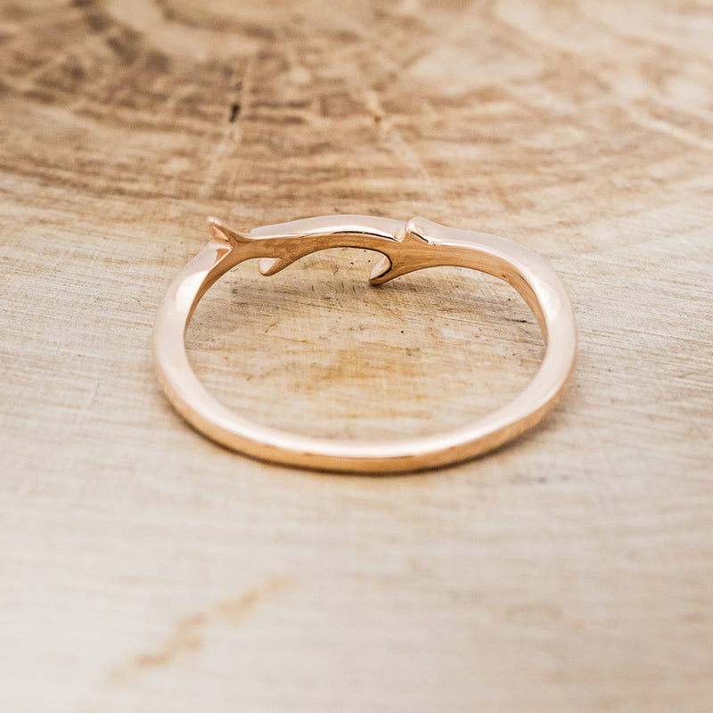 "ARTEMIS" - ANTLER STYLE STACKING BAND - 14K ROSE GOLD - SIZE 3 1/2-4