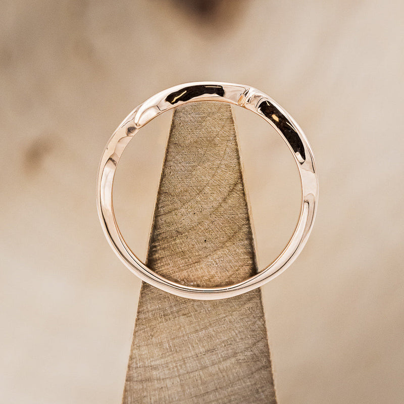 "ARTEMIS" - ANTLER STYLE STACKING BAND - 14K ROSE GOLD - SIZE 3 1/2-5