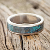 "RAINIER" - PATINA COPPER WEDDING BAND (6MM) - TITANIUM - SIZE 9 1/2-3