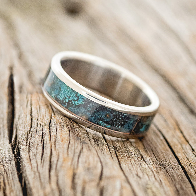 "RAINIER" - PATINA COPPER WEDDING BAND (6MM) - TITANIUM - SIZE 9 1/2-2