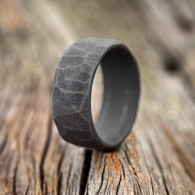 SOLID METAL WEDDING BAND WITH A CUSTOM FINISH-Staghead Designs