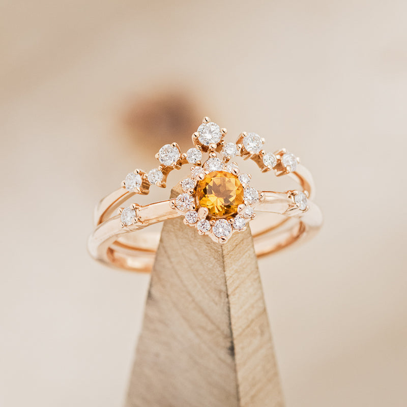 "STARLA" - ROUND CUT ENGAGEMENT RING WITH STARBURST DIAMOND HALO-17