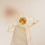 "STARLA" - ROUND CUT ENGAGEMENT RING WITH STARBURST DIAMOND HALO-18