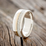 "TANNER" - TWO INLAY WEDDING BAND-Staghead Designs