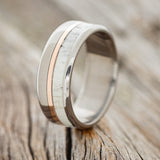 "TANNER" - TWO INLAY WEDDING BAND-Staghead Designs