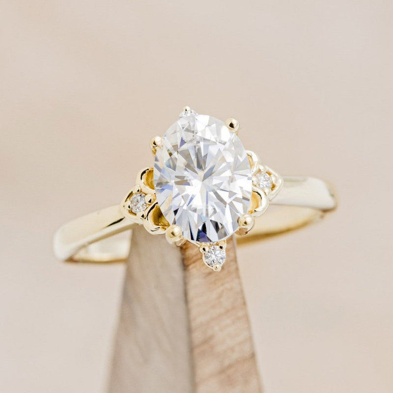 "ZELLA" - OVAL ENGAGEMENT RING WITH DIAMOND ACCENTS-6