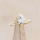 "ZELLA" - OVAL MOISSANITE ENGAGEMENT RING WITH DIAMOND ACCENTS - READY TO SHIP