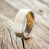 SPALTED MAPLE LINED WEDDING BAND WITH BRUSHED FINISH - TITANIUM - SIZE 8 3/4-1