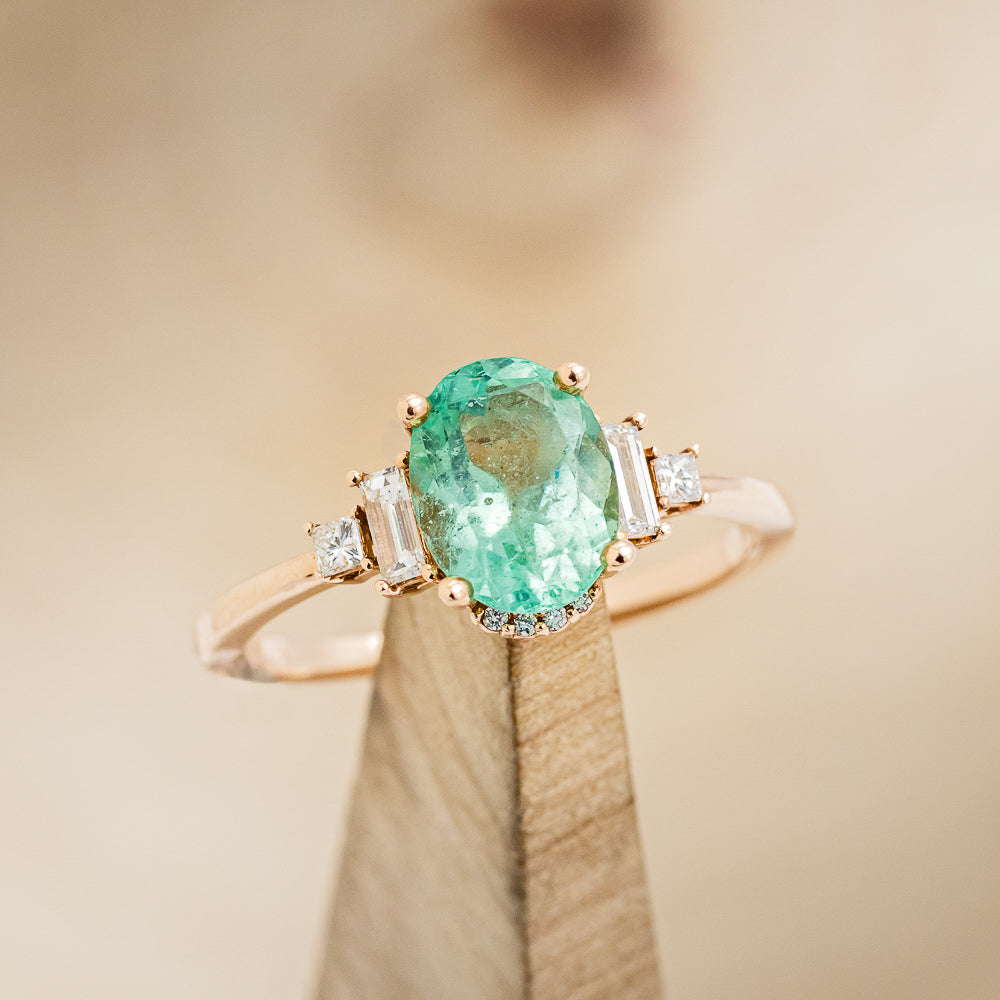 "ORNA" - ENGAGEMENT RING WITH DIAMOND ACCENTS & DIAMOND TRACER - MOUNTING ONLY - SELECT YOUR OWN STONE-8