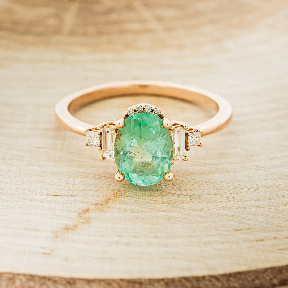 "ORNA" - ENGAGEMENT RING WITH DIAMOND ACCENTS & DIAMOND TRACER - MOUNTING ONLY - SELECT YOUR OWN STONE-11