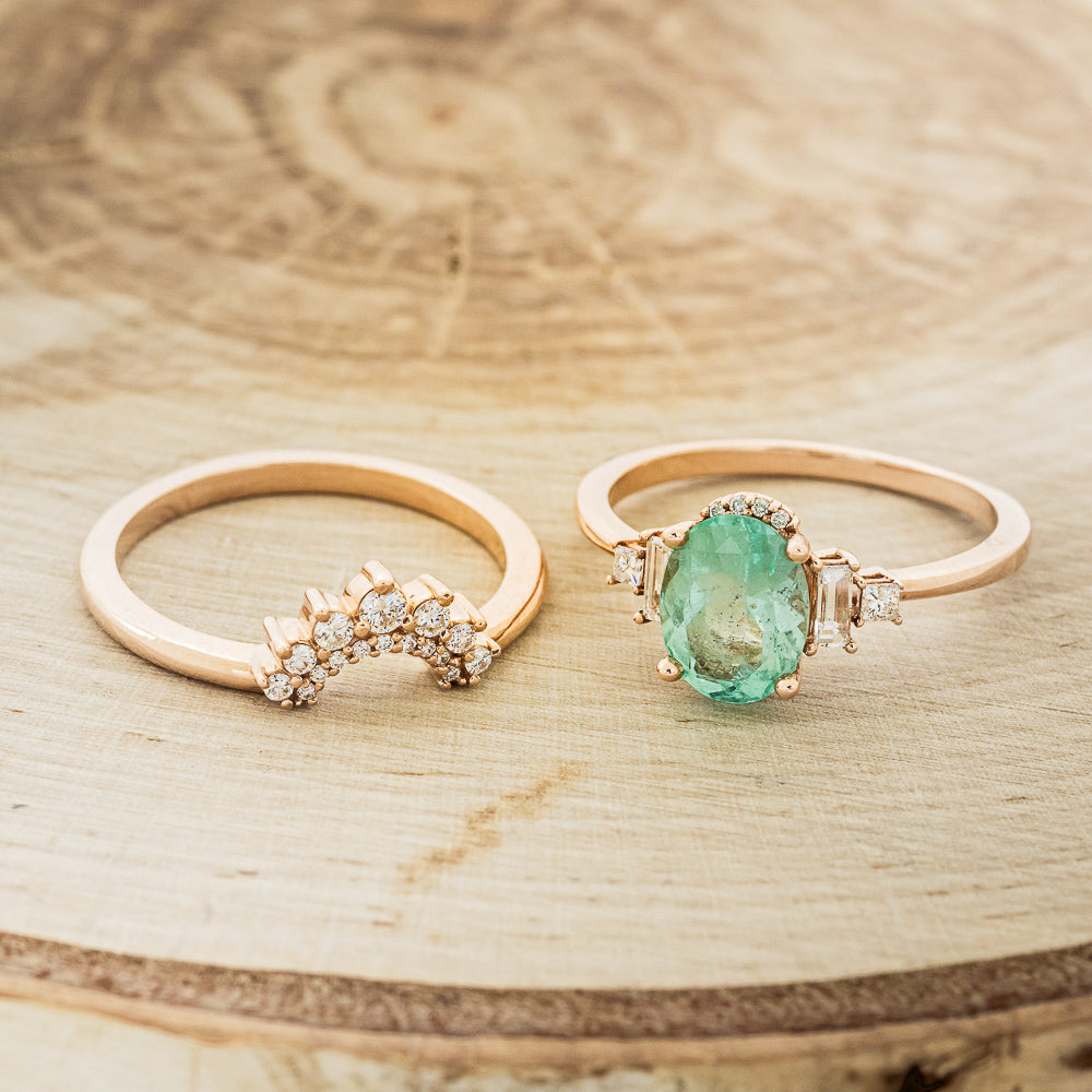 "ORNA" - ENGAGEMENT RING WITH DIAMOND ACCENTS & DIAMOND TRACER - MOUNTING ONLY - SELECT YOUR OWN STONE-7