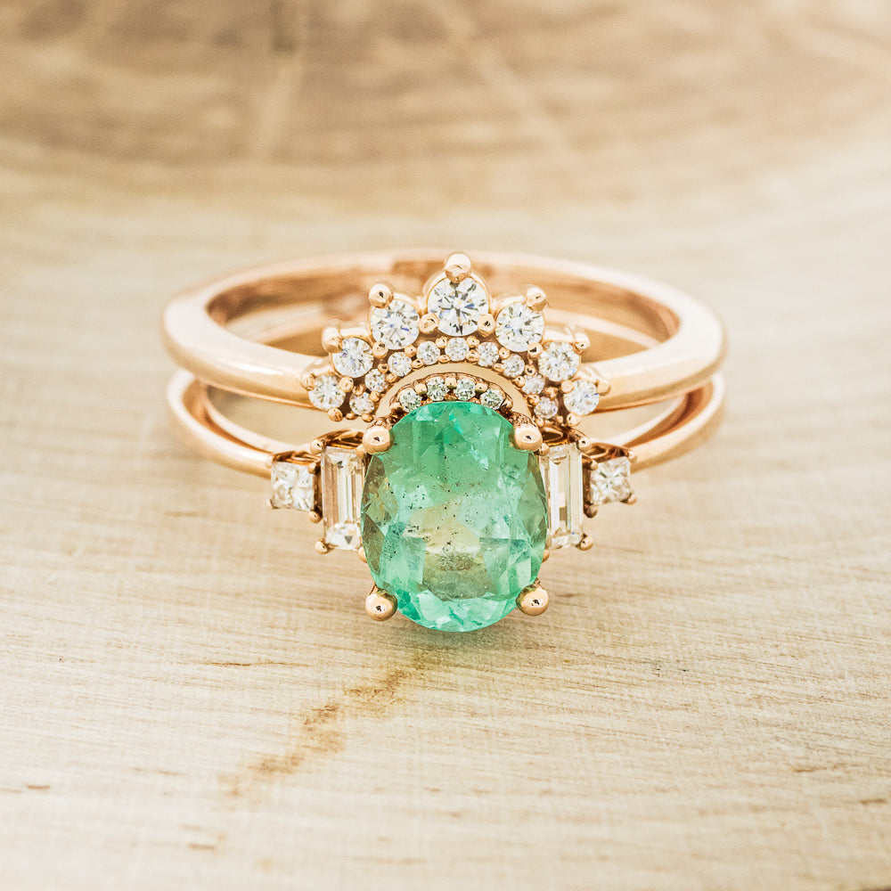 "ORNA" - ENGAGEMENT RING WITH DIAMOND ACCENTS & DIAMOND TRACER - MOUNTING ONLY - SELECT YOUR OWN STONE-6