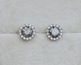 ROUND SALT & PEPPER DIAMOND EARRINGS WITH ACCENTS-Staghead Designs