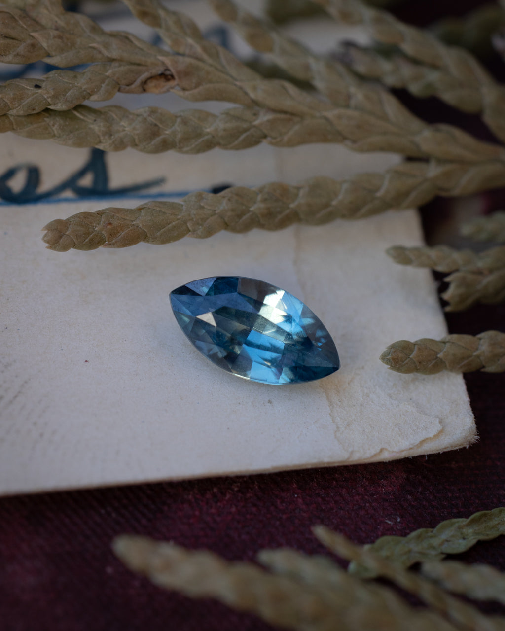 1.08ct 8.85x4.63x3.24mm Marquise Cut Natural Teal Sapphire