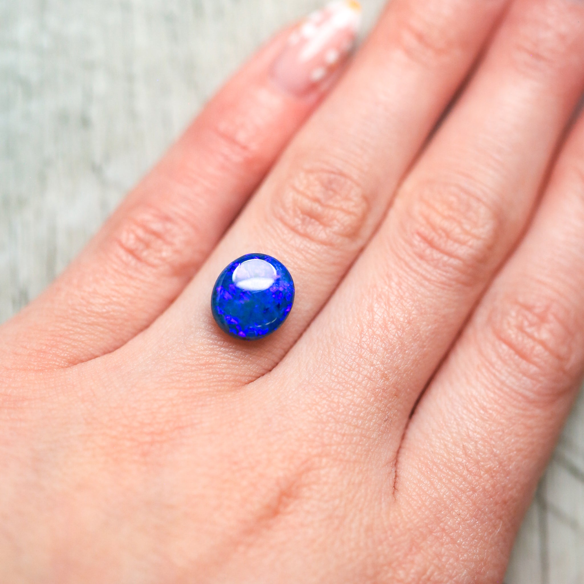 "SINI" - OVAL LIGHTNING RIDGE BLACK OPAL-3