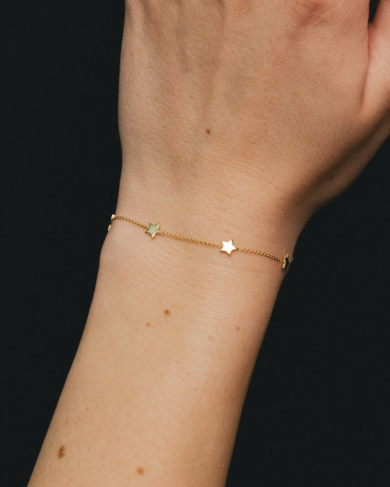 ADJUSTABLE 6-STAR STATIONS BRACELET IN 14K YELLOW GOLD-4