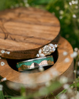 "HELIOS" - MALACHITE & 14K GOLD MOUNTAIN RANGE WEDDING BAND-10