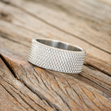 SOLID METAL WEDDING BAND WITH KNURLED FINISH