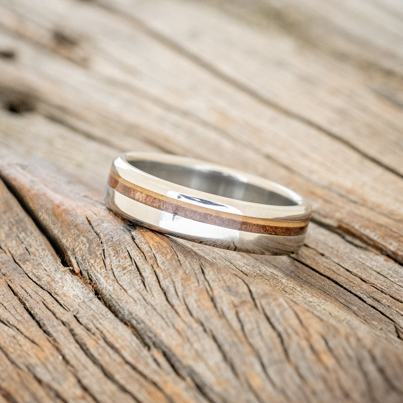 "CASTOR" - OLIVE WOOD & REDWOOD WEDDING BAND-2