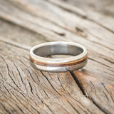 "CASTOR" - OLIVE WOOD & REDWOOD WEDDING BAND-3