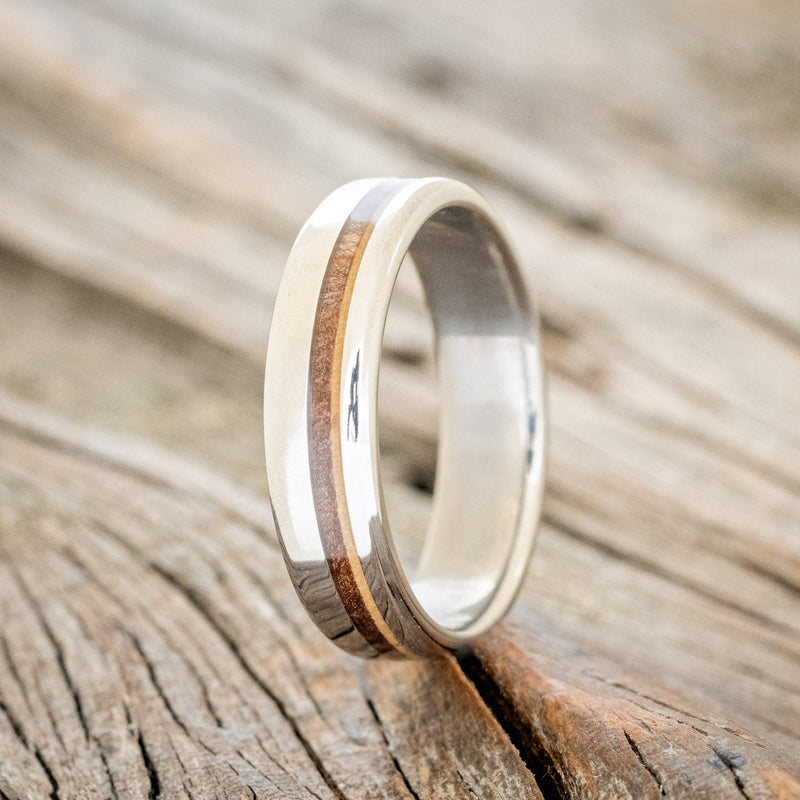 "CASTOR" - OLIVE WOOD & REDWOOD WEDDING BAND-1