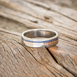 "CASTOR" - LAPIS LAZULI & A 14K GOLD INLAY WEDDING RING-3