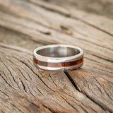 "NIRVANA" - CENTERED REDWOOD WEDDING RING-3