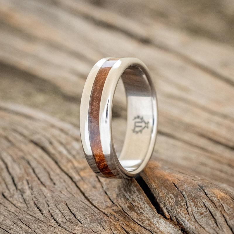 "NIRVANA" - CENTERED REDWOOD WEDDING RING-1