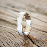 "RAINIER" - MOTHER OF PEARL WEDDING RING - 14K WHITE GOLD 6MM - SIZE 7 1/2-1