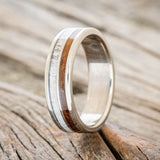 "RAPTOR" - IRONWOOD & ANTLER WEDDING BAND-1